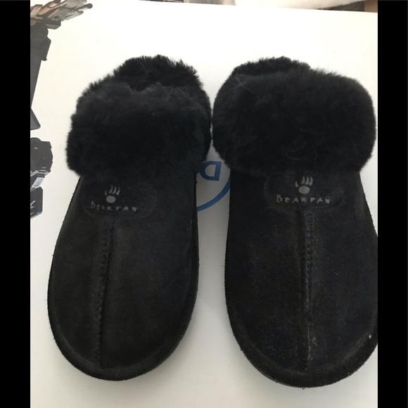 Shoes - Bear Paw Black Slippers Size 9 Woman’s
